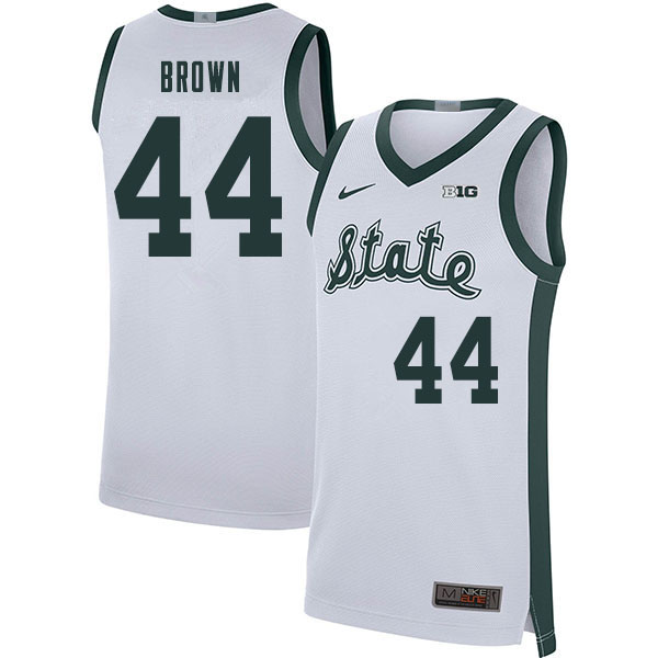 Men Michigan State Spartans #44 Gabe Brown NCAA Nike Authentic White Retro College Stitched Basketball Jersey CN41W63GH